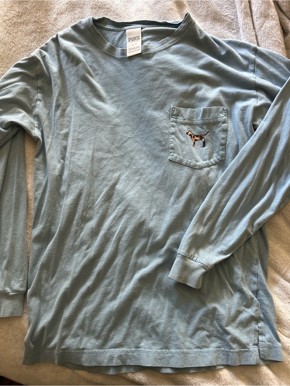 Vintage Victoria secret pink blue dog long sleeve shirt - Picture 2 of 2
